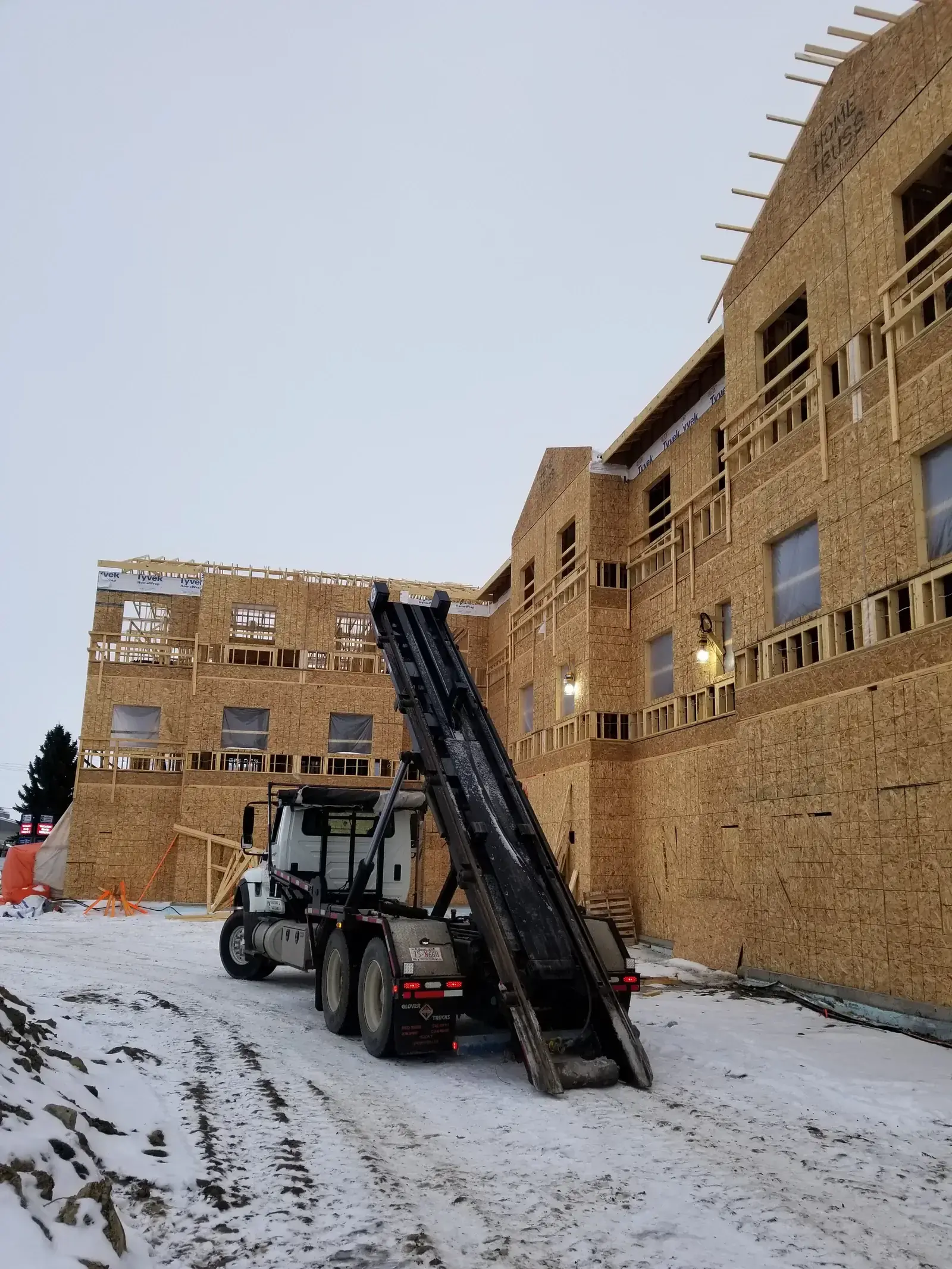 Construction dumpster rental for commercial building project