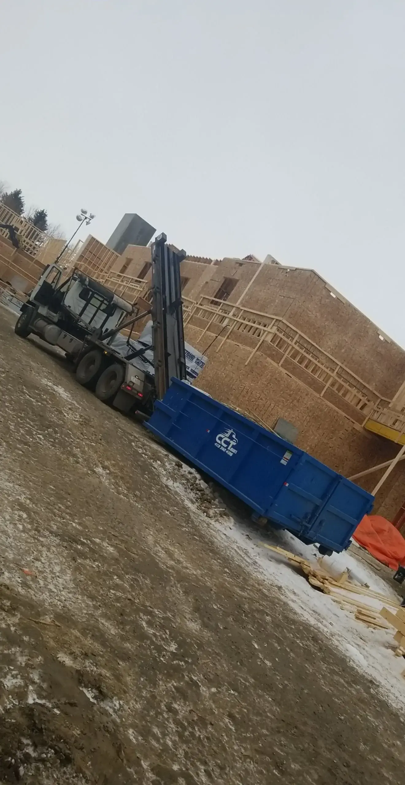 Construction project bin placement by CCT Bins Alberta
